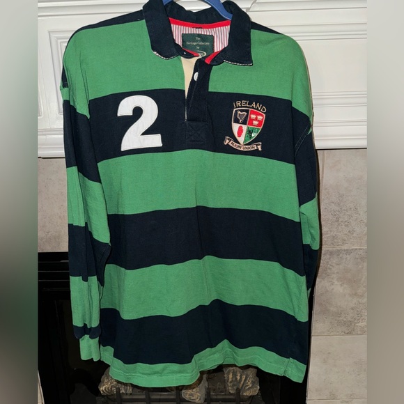 Lansdowne Other - Lansdowne Heritage Collection Ireland Rugby Men’s Polo Shirt Long Sleeve Large